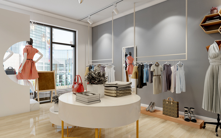 服装店设计服装店服装店装修女装服装设计师画图橱窗设计陈列设计