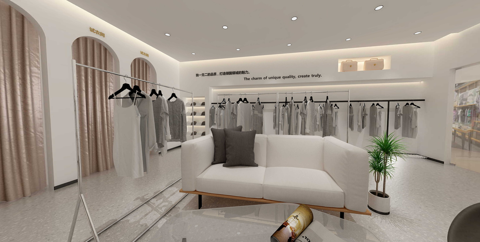 服装店设计网红高端店铺装修效果图设计母婴店空间专卖店商场店装