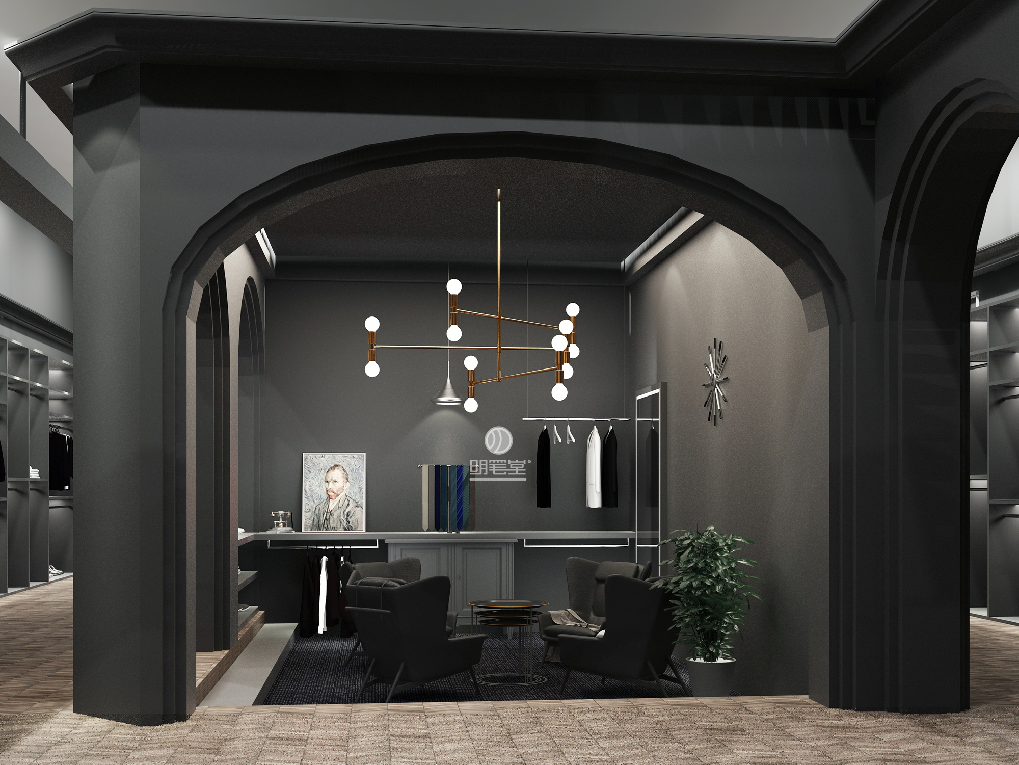 高级西服定制品牌专卖店si设计西服展厅设计男装店面设计服装店