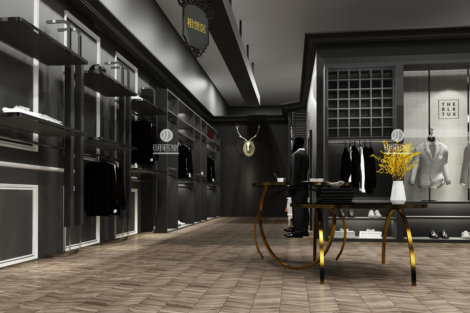 高级西服定制品牌专卖店si设计西服展厅设计男装店面设计服装店