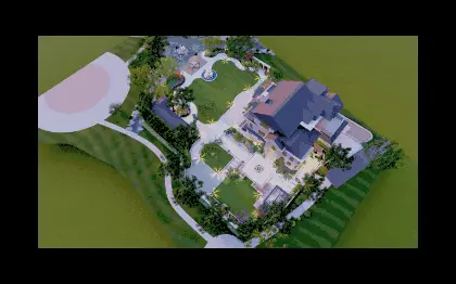 CAD庭院设计<hl>别墅</hl>私家屋顶花园景观设计工程设计鸟瞰图园林设计