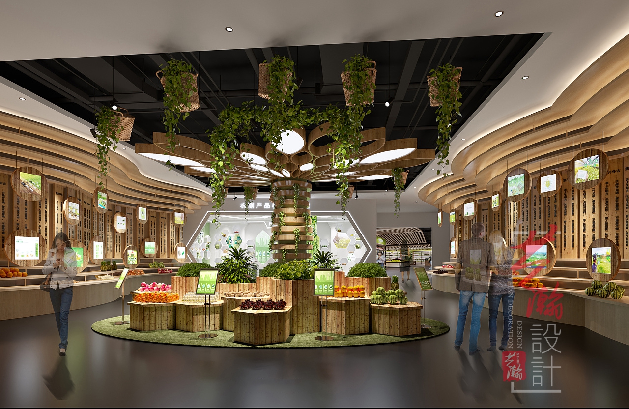 农业展厅设计效果图设计室内装修展览馆展厅效果图设计村史馆展厅