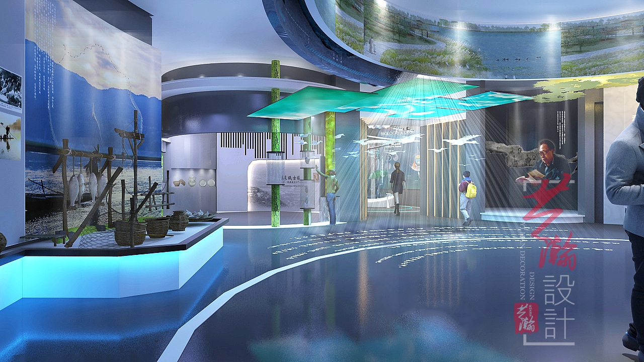 农业展厅设计效果图设计室内装修展览馆展厅效果图设计村史馆展厅