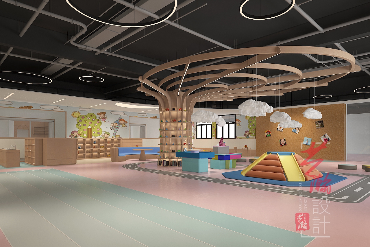 幼儿园效果图设计方案教育施工图教育培训机构装修设计室内设计