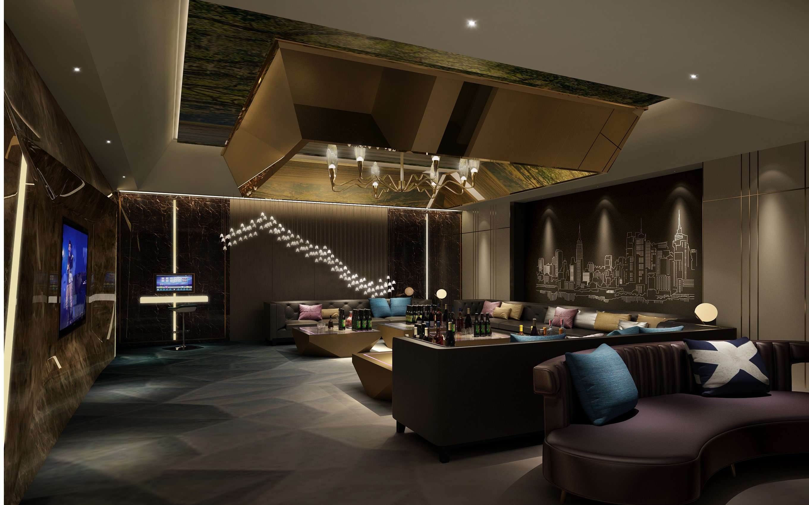 娱乐场所设计游戏厅ktv电影美容院会所3dmax建模设计-猪八戒网