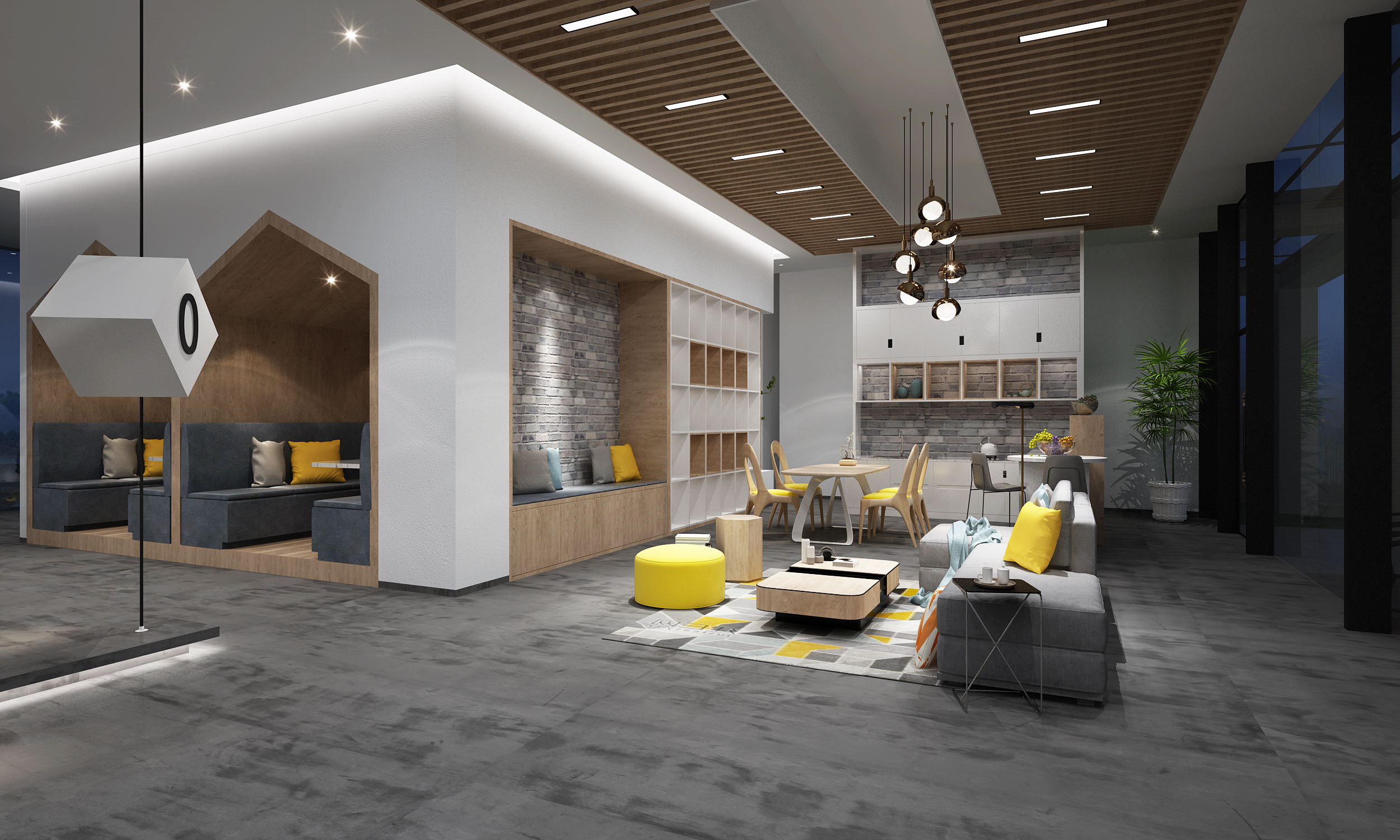 办公室设计室内设计装修设计公装设计装修效果图室内空间设计工装-猪