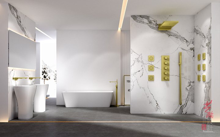 卫浴洁具展厅品牌卫浴专卖店展厅效果图陶瓷卫浴洁具定制展厅设计