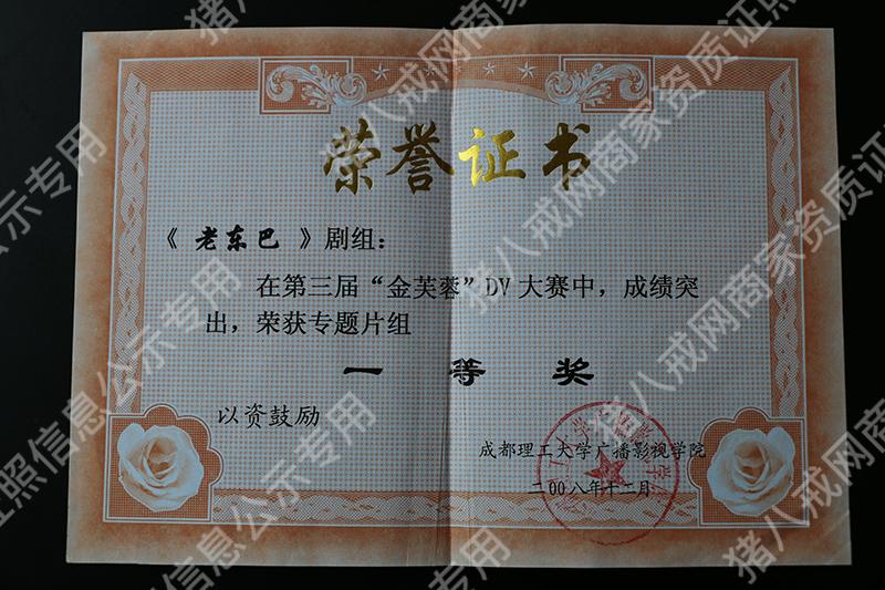 第三屆“金芙蓉”DV大賽一等獎