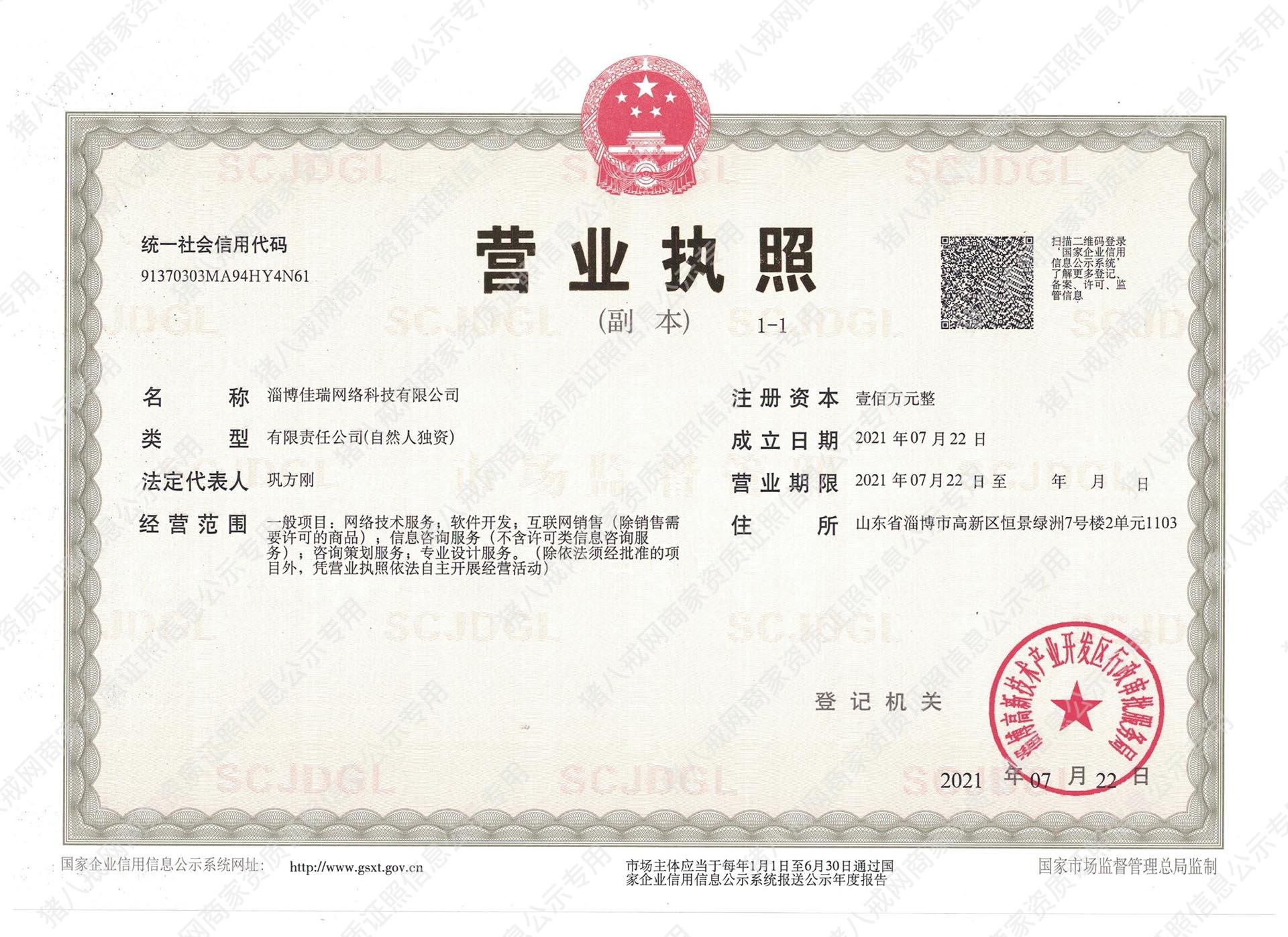 淄博佳瑞網(wǎng)絡(luò)科技有限公司