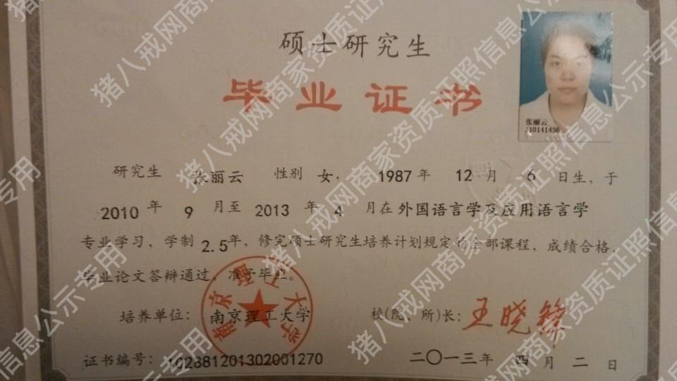 英語碩士畢業(yè)證書