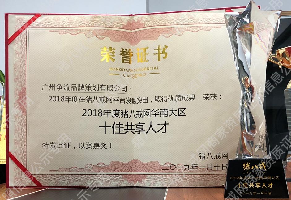 豬八戒網(wǎng)十佳共享人才獎(jiǎng)