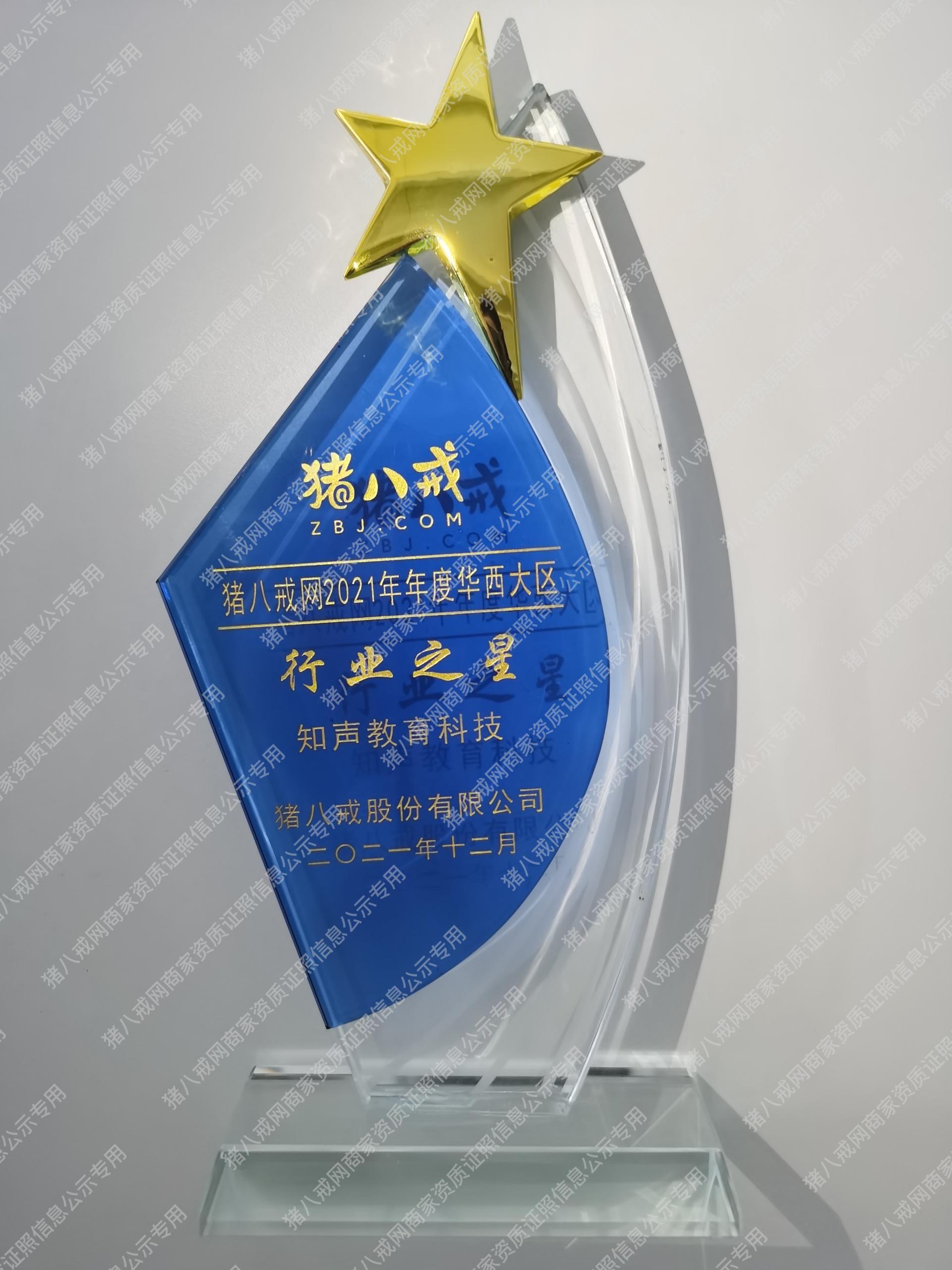 豬八戒網(wǎng)2021年年度華西大區(qū)行業(yè)之星