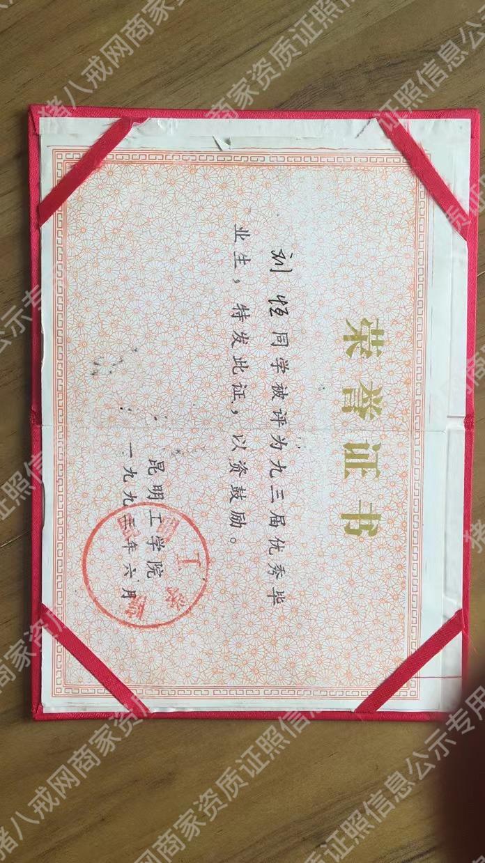 昆明工學院礦山機械專業(yè)優(yōu)秀畢業(yè)生
