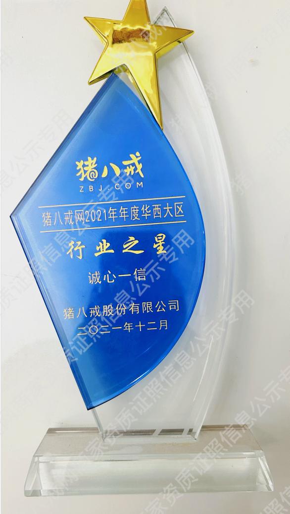豬八戒網(wǎng)2021年年度華西大區(qū)行業(yè)之星