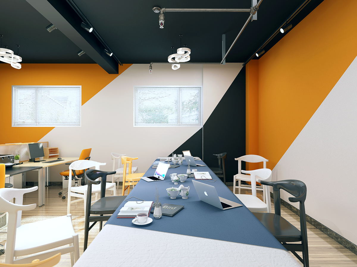 办公室设计会议室大堂前台接待室茶水间总经理室休息区电梯走廊-猪