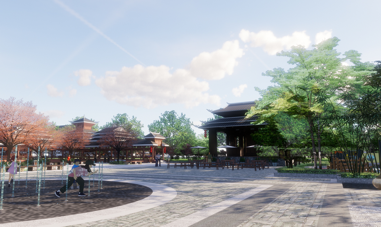 广场建筑园林工程空间景观绿化施工全方案规划定制效果图设计制作-猪