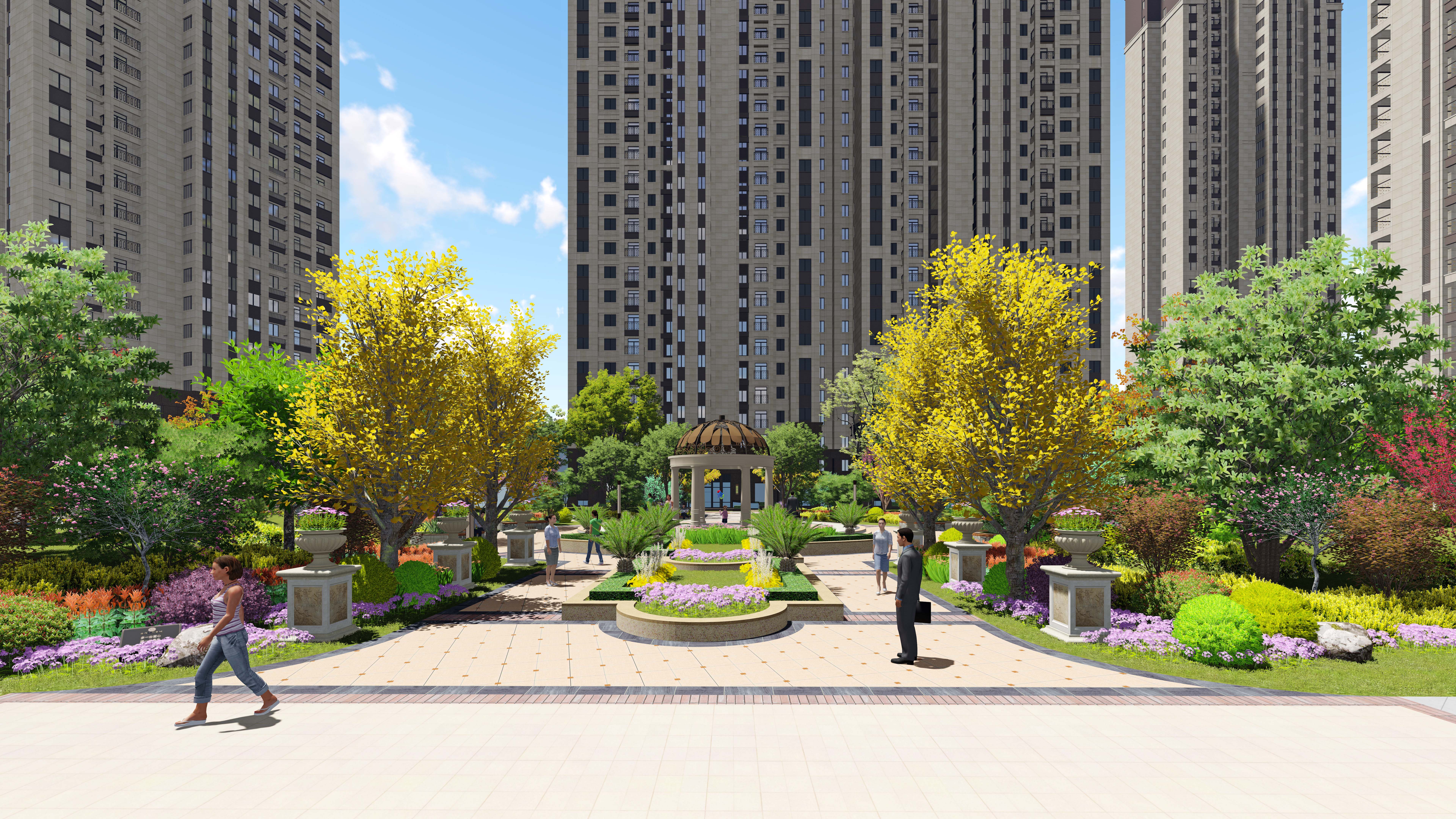 万象城小区景观设计-猪八戒网