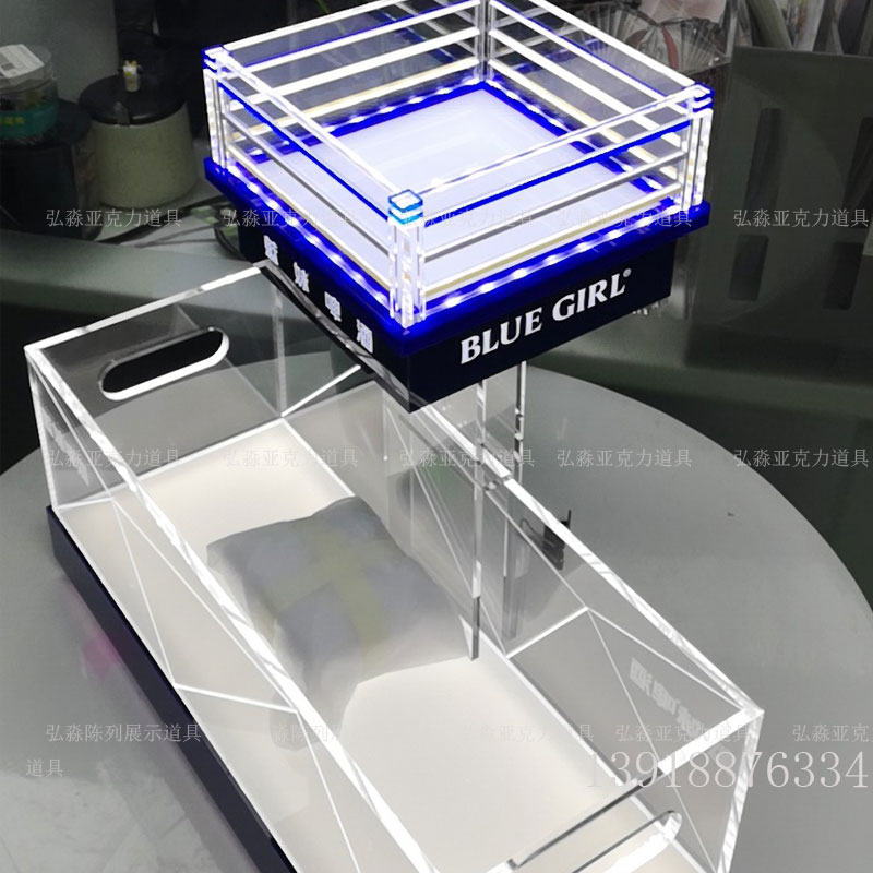 亚克力发光冰桶定制厂家直销酒类陈列展示促销道具发光酒架洋酒座