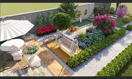 别墅庭院设计，庭院景观设计，庭院绿化设计，庭院效果图