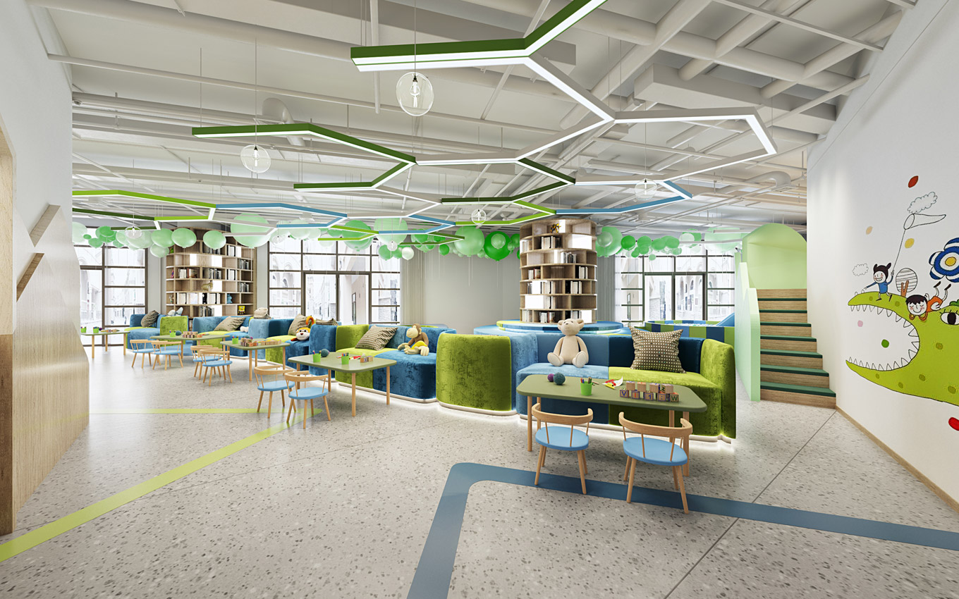 公装设计教育培训机构空间设计美容养生会所效果图室内设计