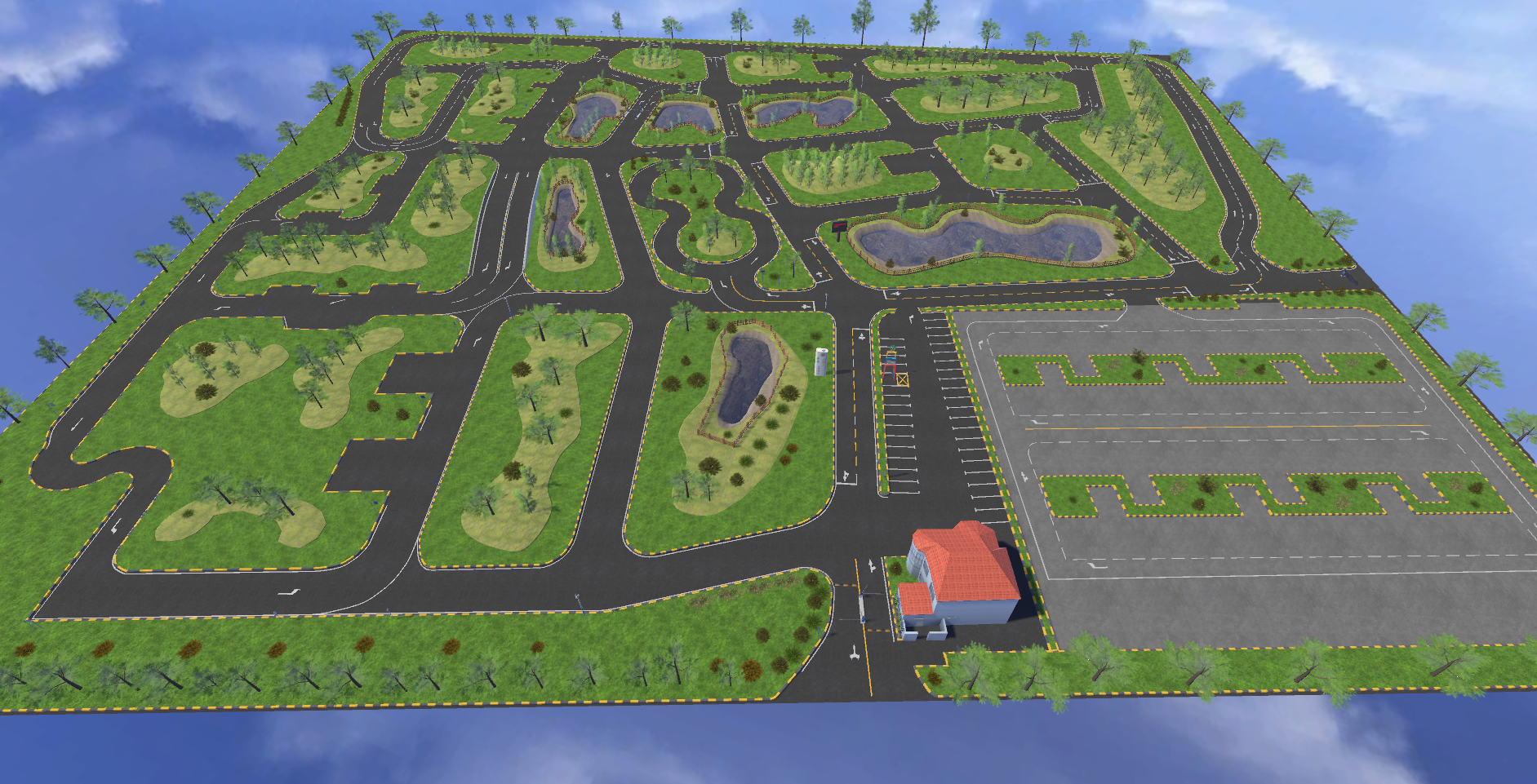 驾校场地3d建模-猪八戒网