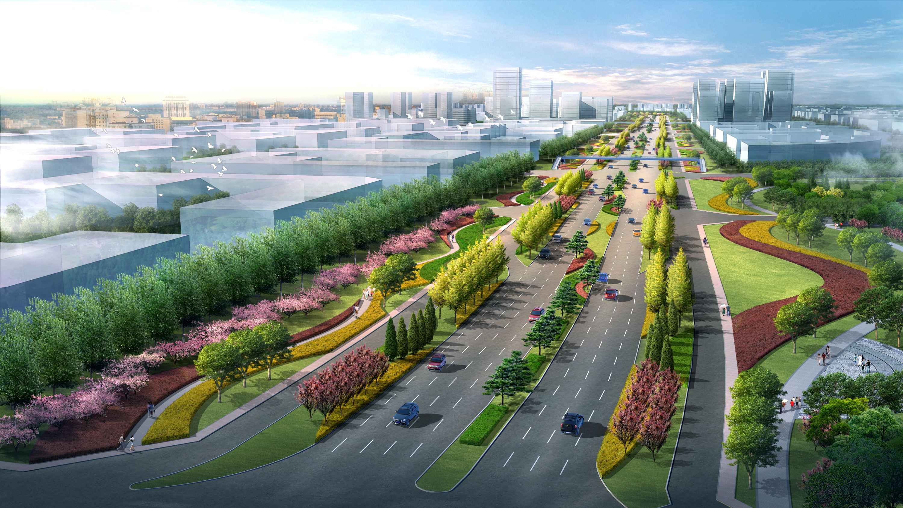 3d建模 建筑园林景观 效果图制作 道路 ,规划