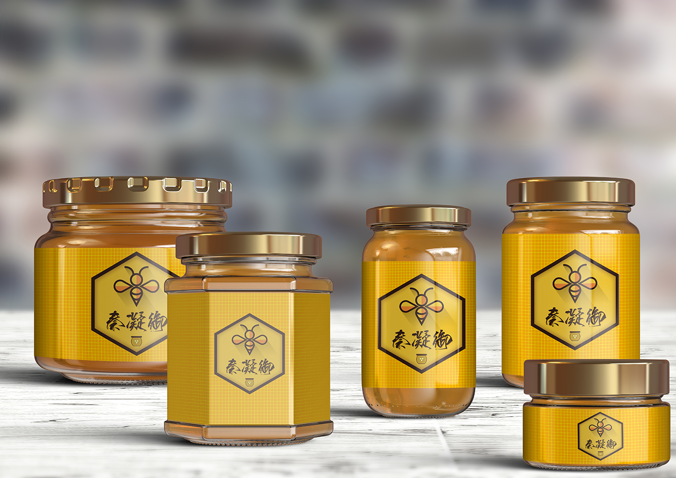 蜂蜜品牌logo场景应用