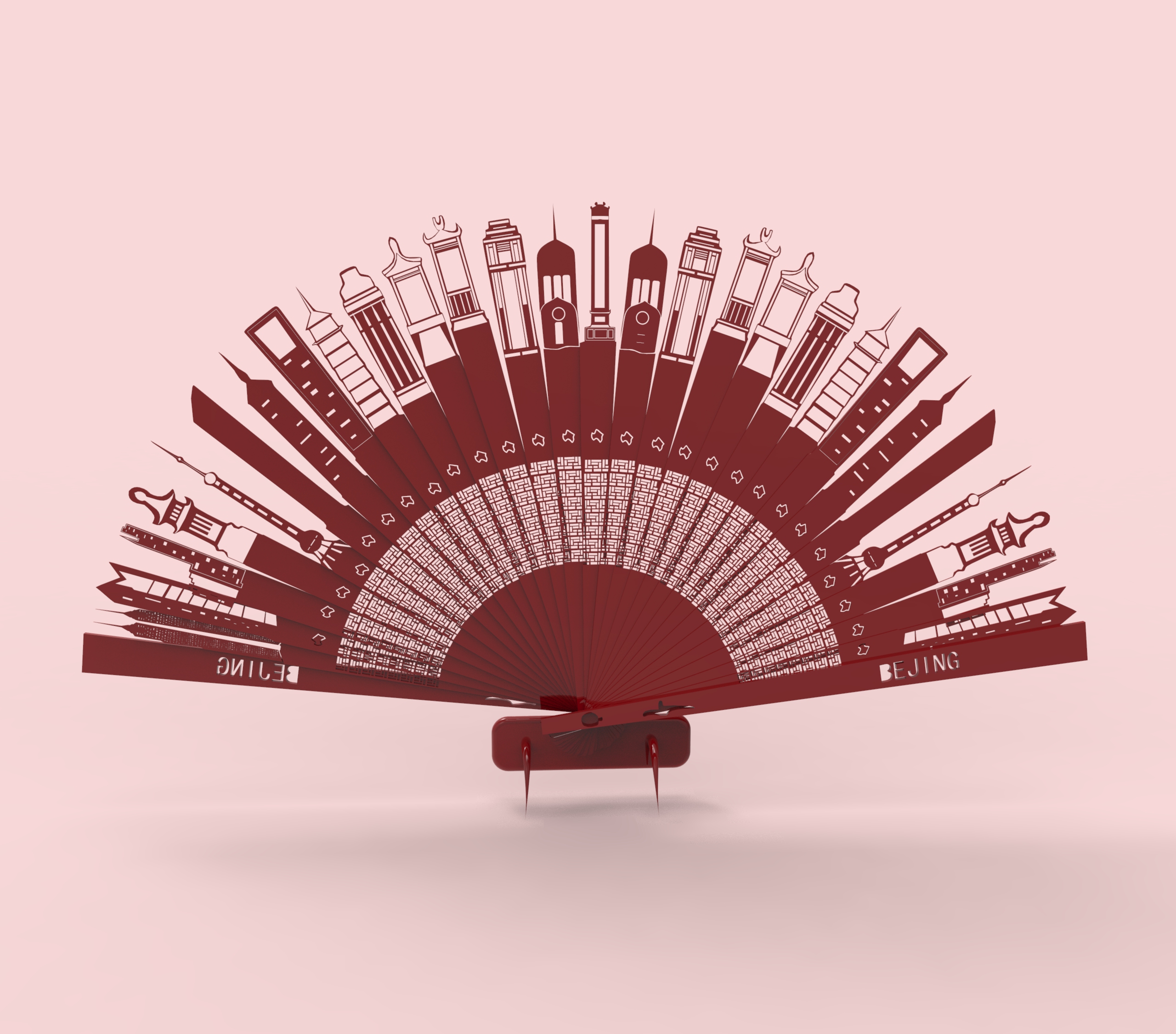 作文创扇子设计的 要求结合中国古建筑和现代建筑设计和屏风元素设计