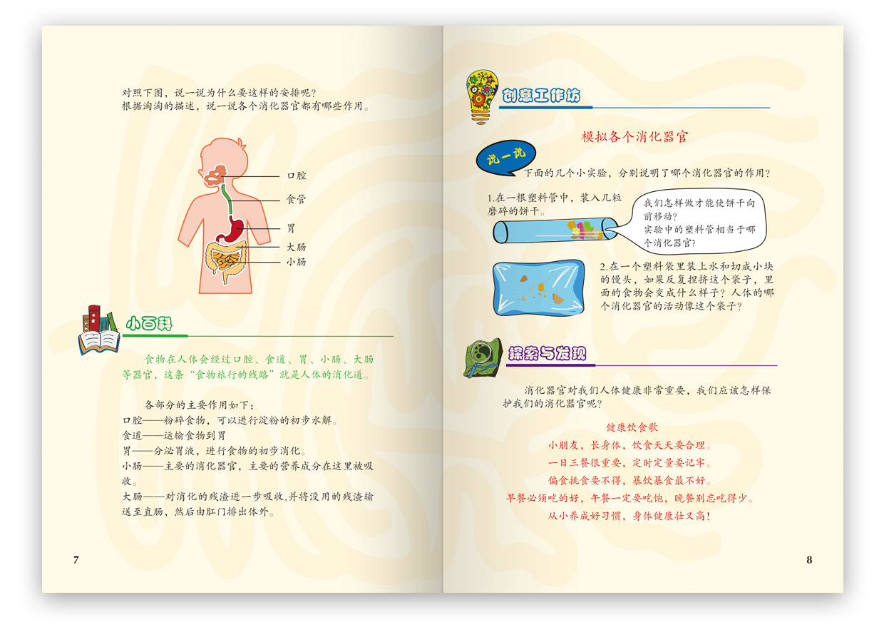 学生科普教材设计内页排版设计手绘插画设计少儿绘本设计教材插图