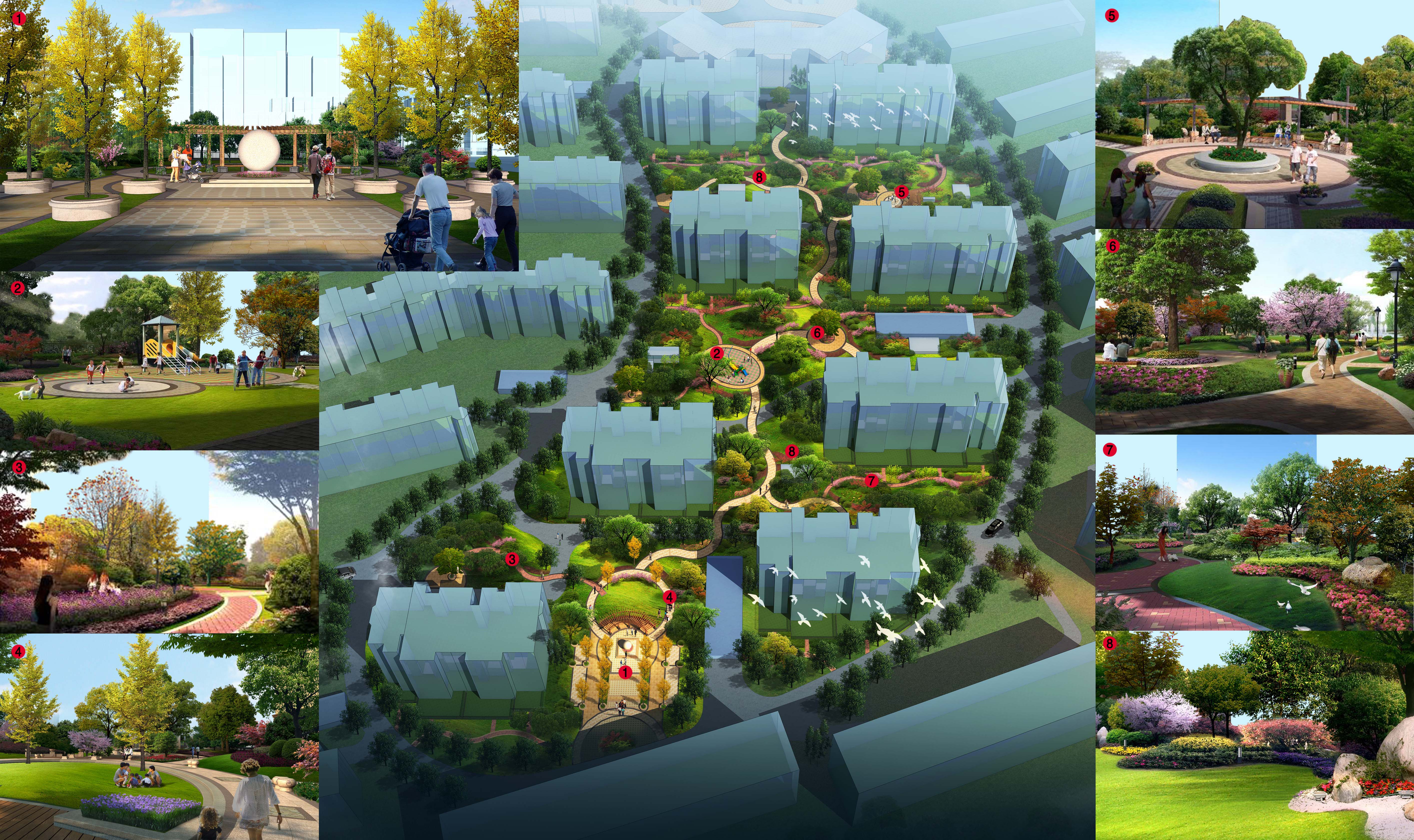 禹城市鼎恒·彩虹城居住小区景观方案及施工图施工图-猪八戒网