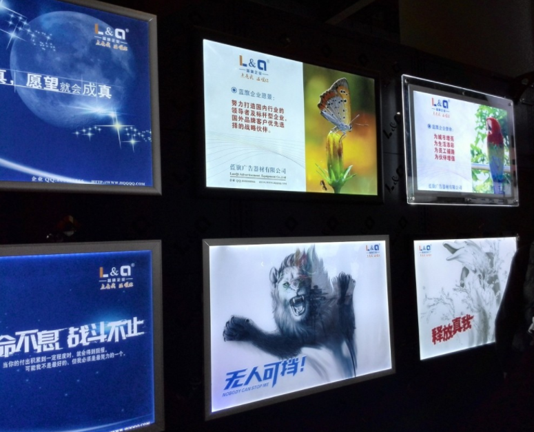 超薄磁吸灯箱广告牌挂墙式led发光美甲超市室内海报传媒圆角定