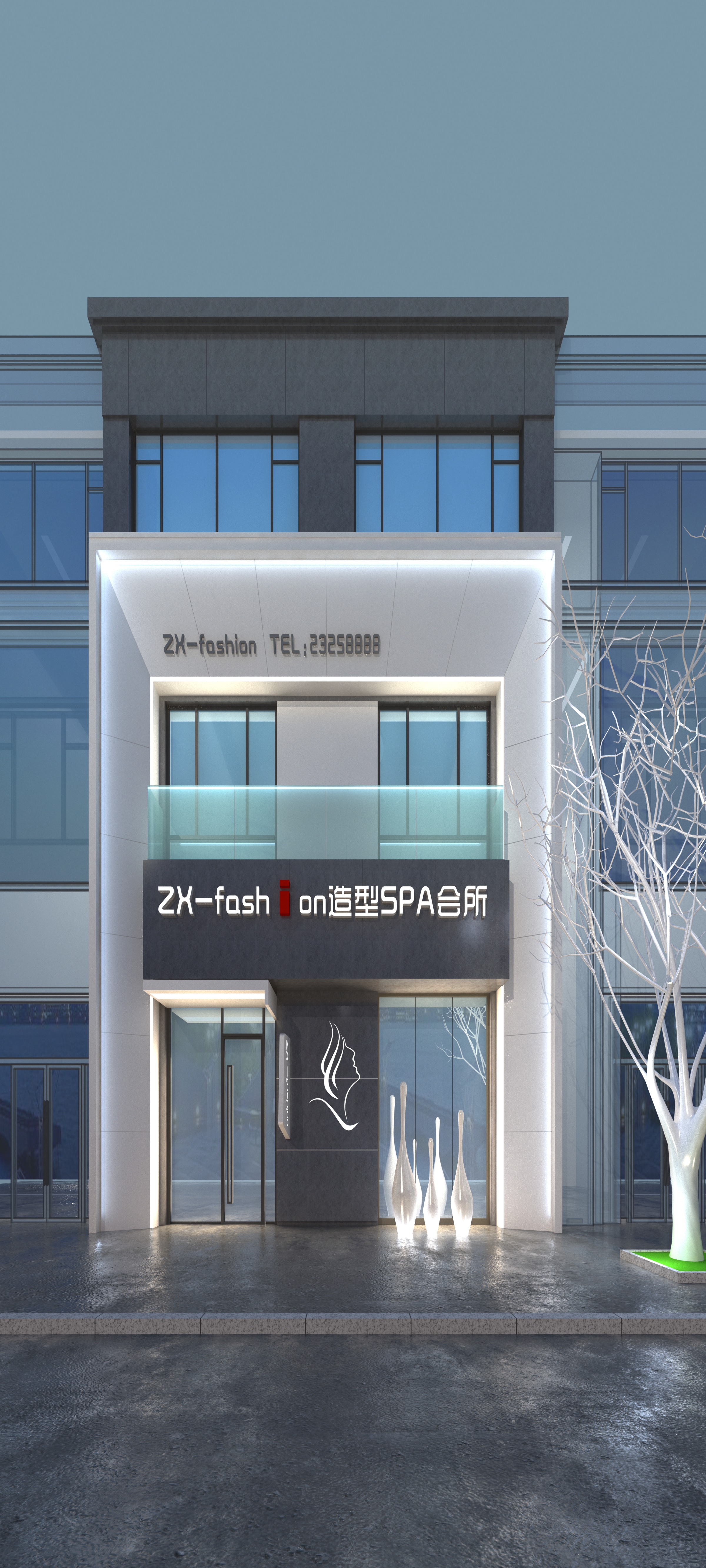 门头店铺效果图设计装修设计店面设计门头形象平面广告招牌字门面