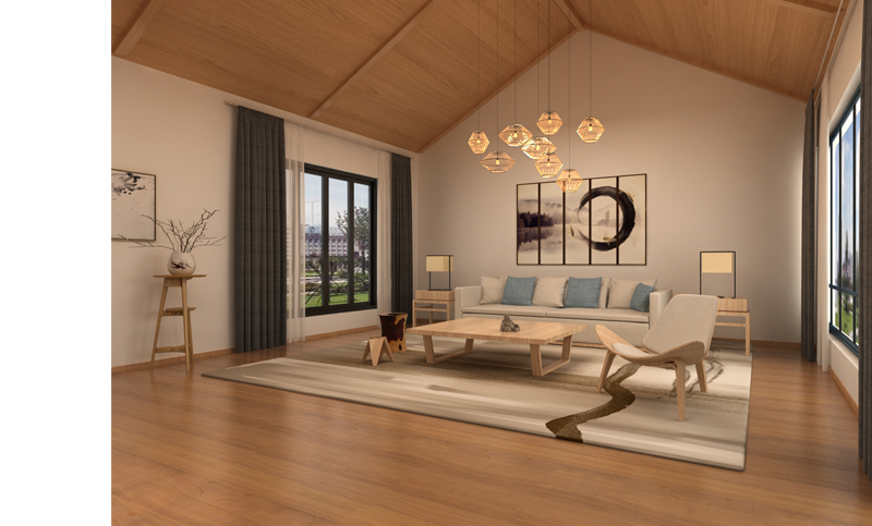 日式客房民宿酒店效果图设计